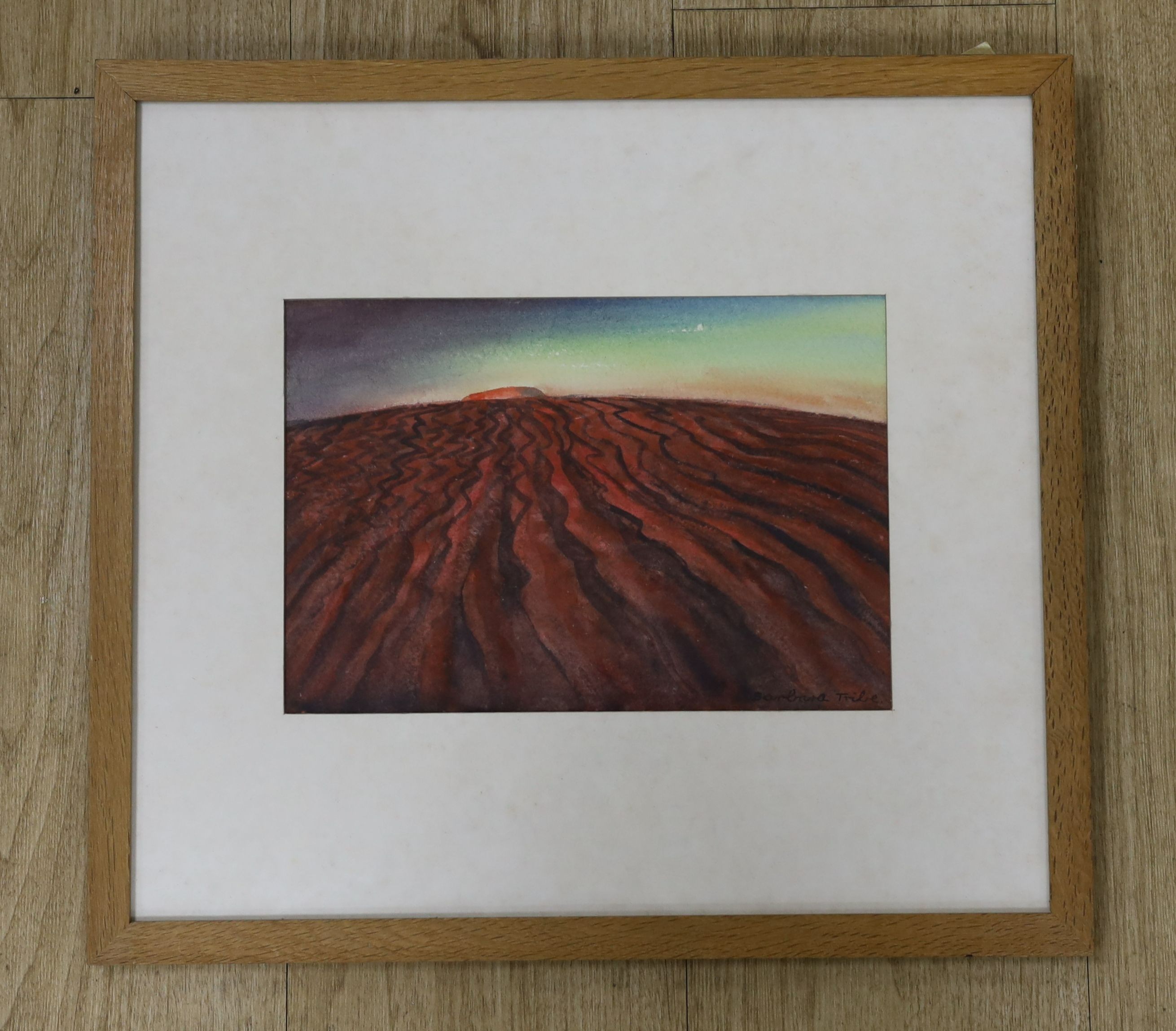 Barbara Tribe (1913-2000), watercolour, 'Shifting Sands, Central Australia', signed, 19 x 27cm